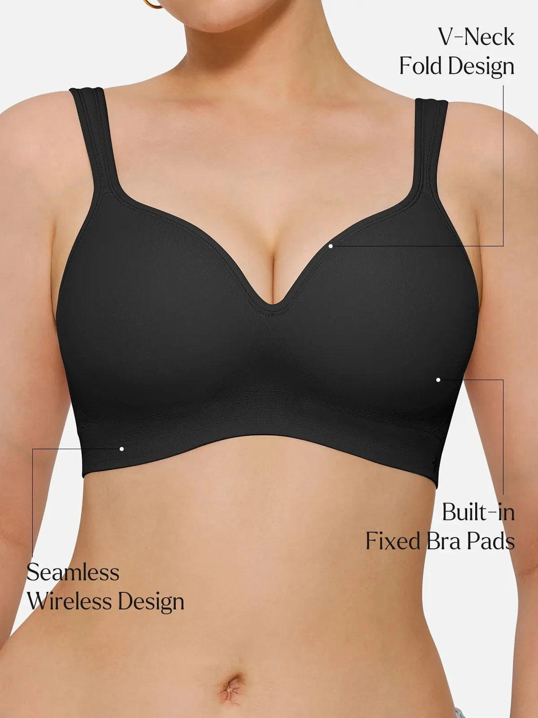 Popilush® Seamless Wireless Adjustable Comfort Support Bra