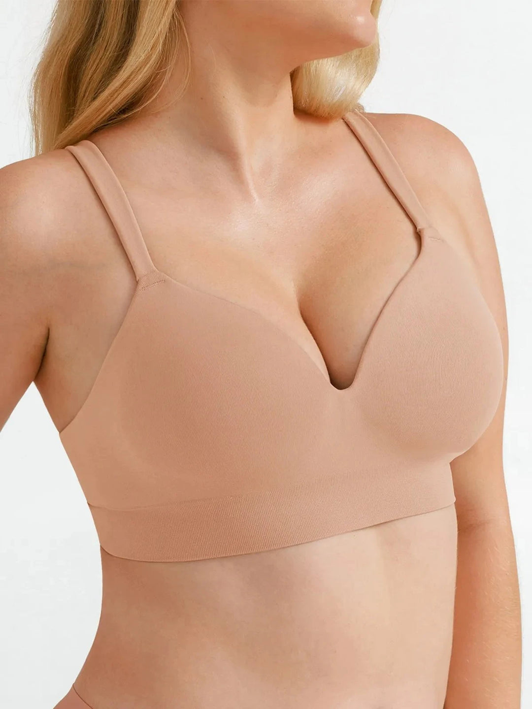Popilush® Seamless Wireless Adjustable Wide-Strap T-Shirt Bra