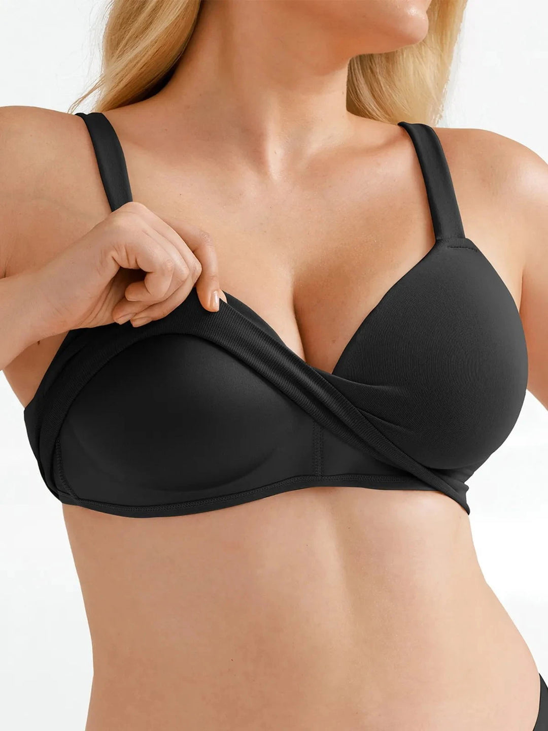 Popilush® Seamless Wireless Adjustable Wide-Strap T-Shirt Bra