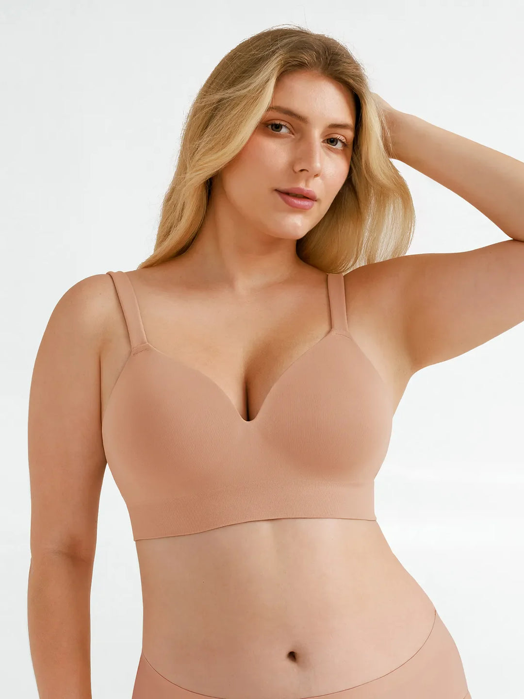 Popilush® Seamless Wireless Adjustable Wide-Strap T-Shirt Bra