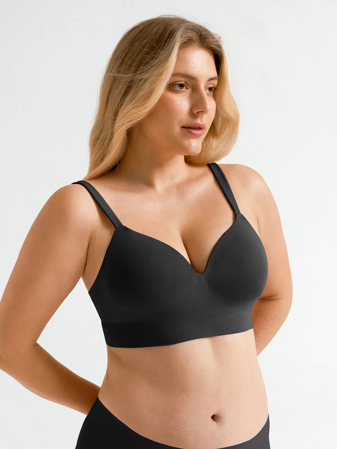 Popilush® Seamless Wireless Adjustable Wide-Strap T-Shirt Bra