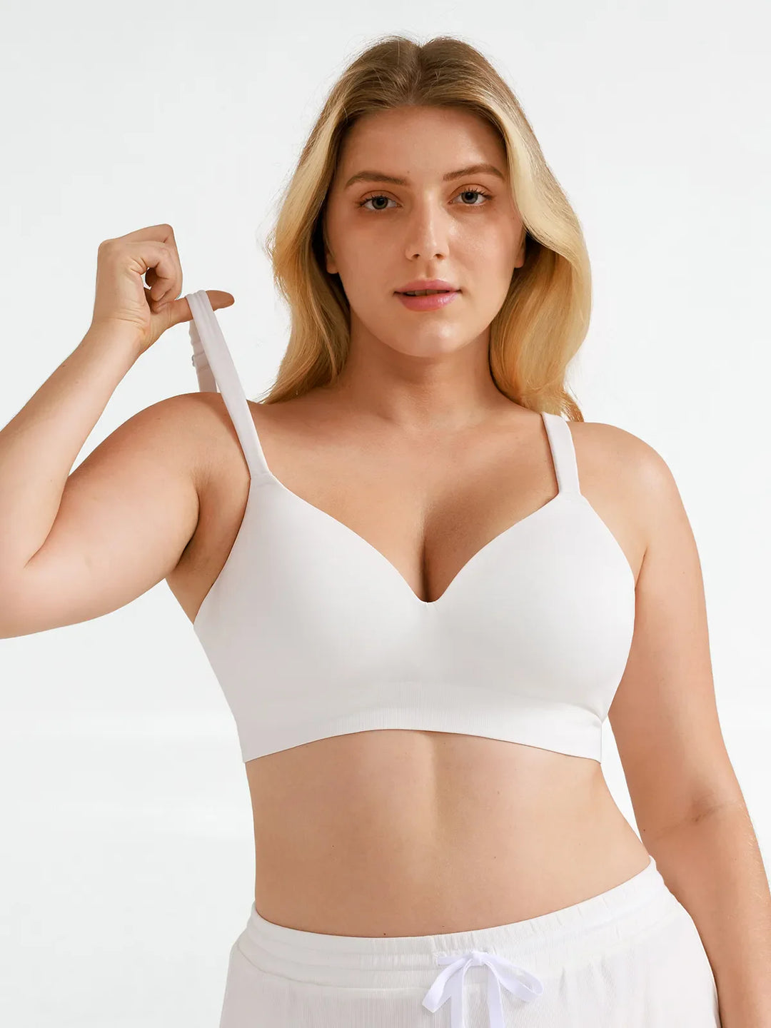 Popilush® Seamless Wireless Adjustable Wide-Strap T-Shirt Bra