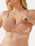 Popilush® Seamless Wireless Adjustable Wide-Strap T-Shirt Bra