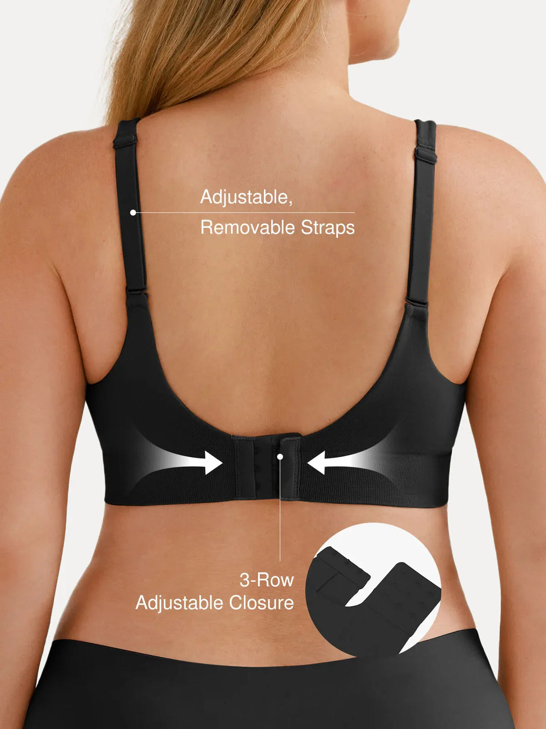 Popilush® Seamless Wireless Adjustable Wide-Strap T-Shirt Bra