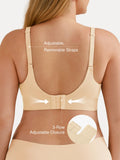 Popilush® Seamless Wireless Adjustable Wide-Strap T-Shirt Bra
