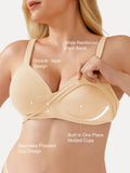 Popilush® Seamless Wireless Adjustable Wide-Strap T-Shirt Bra