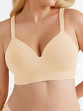 Popilush® Beige / S Seamless Wireless Adjustable Wide-Strap T-Shirt Bra