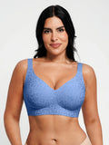 Popilush® Blue Leopard Print / XS Seamless Wireless Comfort Jelly Strip Support Bra