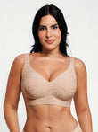 Popilush® Skin Leopard Print / XS Seamless Wireless Comfort Jelly Strip Support Bra