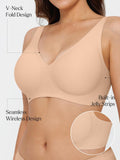 Popilush® Seamless Wireless Jelly Comfort Plunge Bra