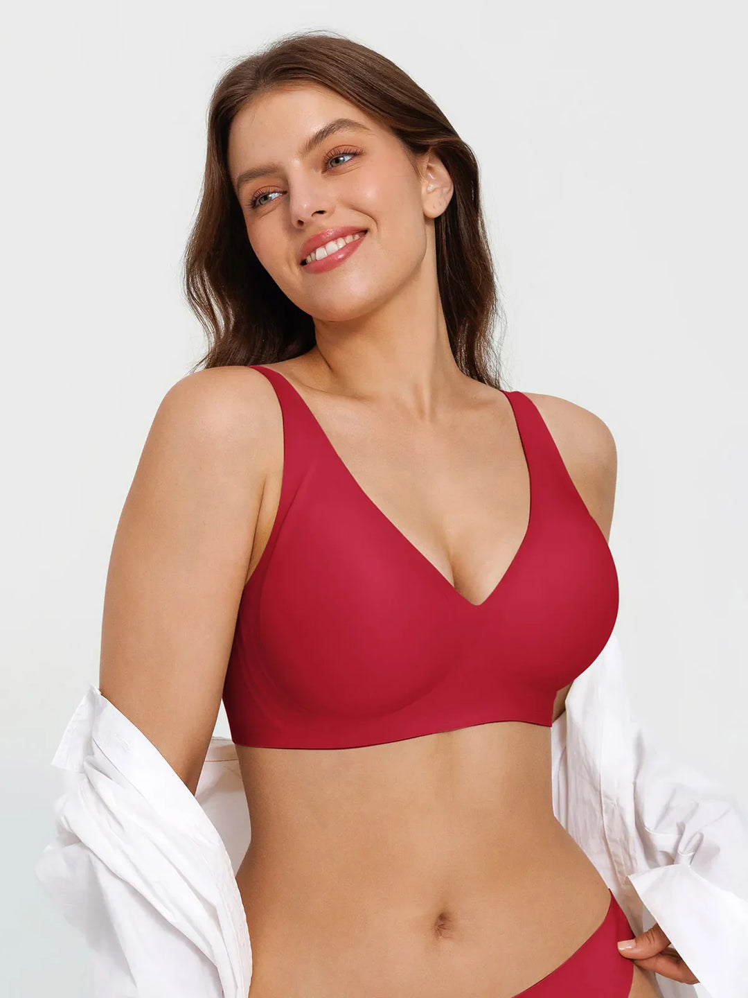 Popilush® Seamless Wireless Jelly Comfort Plunge Bra