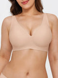 Popilush® Beige / S Seamless Wireless Jelly Comfort Plunge Bra