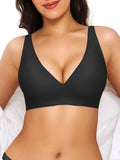Popilush® Black / S Seamless Wireless Jelly Comfort Plunge Bra