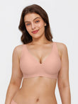 Popilush® Nude Pink / S Seamless Wireless Jelly Comfort Plunge Bra
