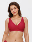 Popilush® Red / S Seamless Wireless Jelly Comfort Plunge Bra