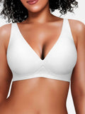 Popilush® White / S Seamless Wireless Jelly Comfort Plunge Bra