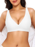 Popilush® White / S Seamless Wireless Jelly Comfort Plunge Bra