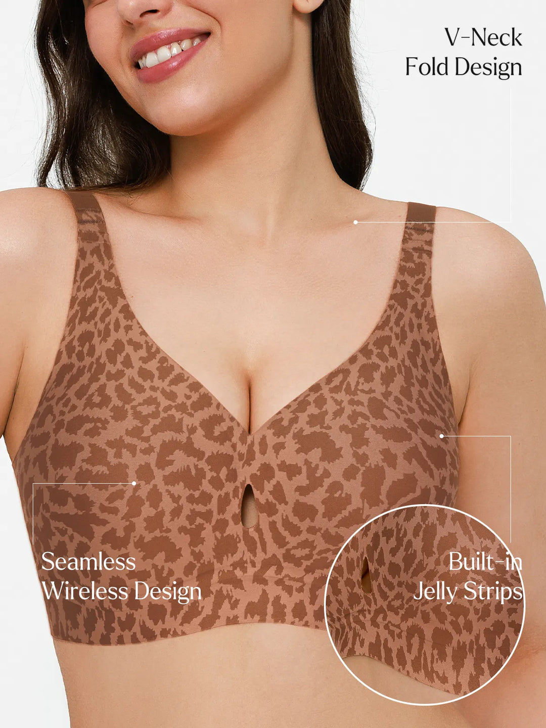 Popilush® Seamless Wireless Jelly Contour Minimizer Support Bra