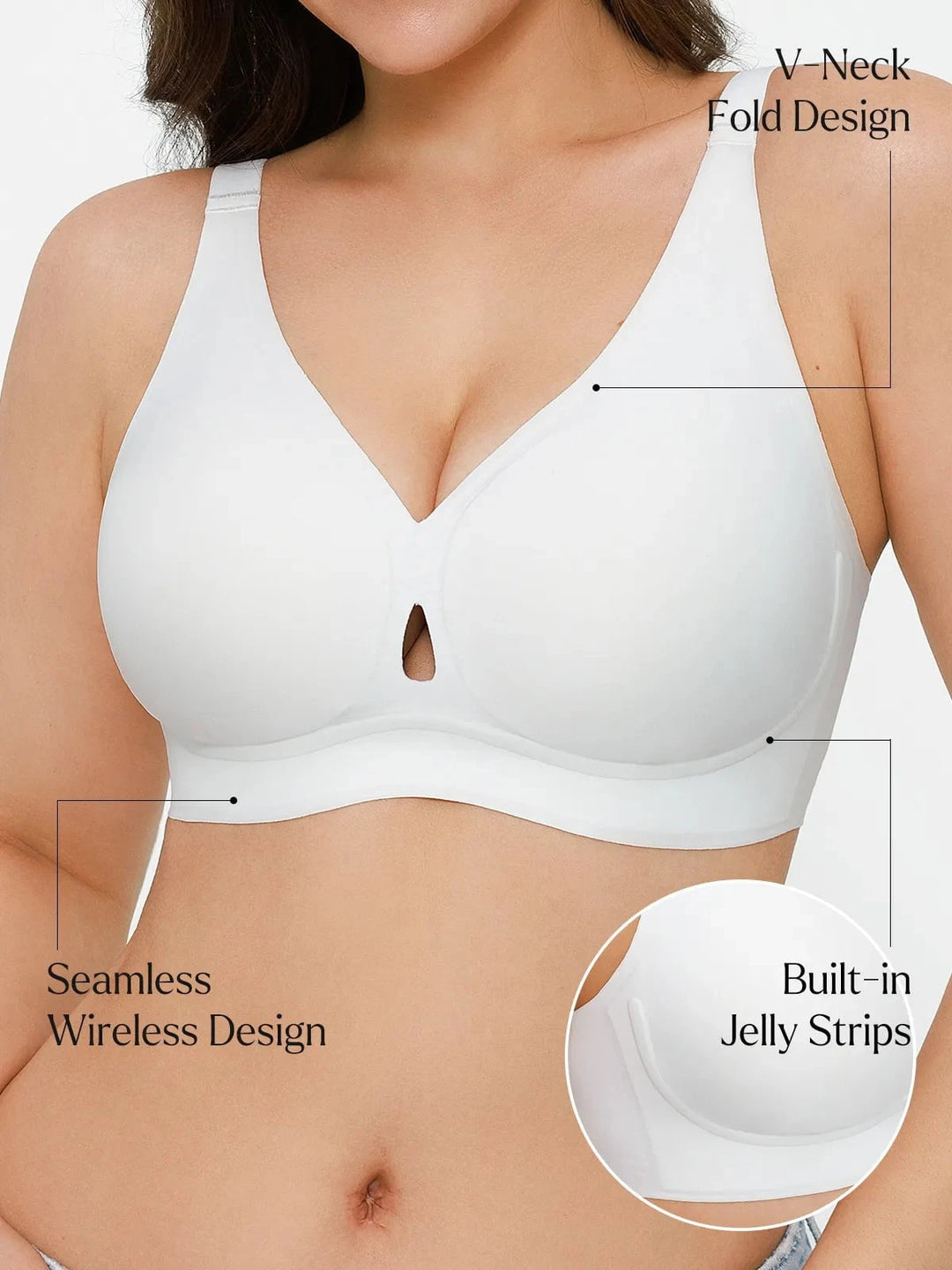 Popilush® Seamless Wireless Jelly Contour Support Bra