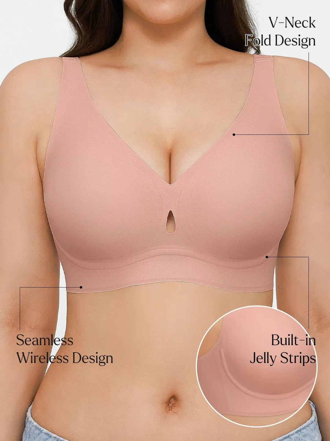 Popilush® Seamless Wireless Jelly Contour Support Bra