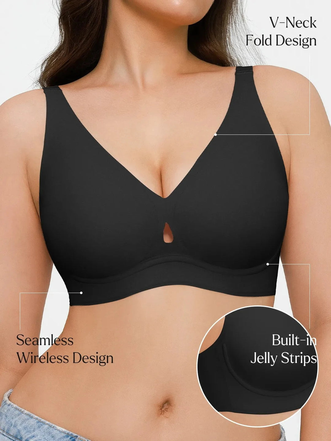 Popilush® Seamless Wireless Jelly Contour Support Bra