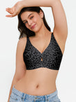 Popilush® Black Leopard Print / S Seamless Wireless Jelly Contour Support Bra