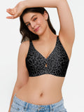 Popilush® Black Leopard Print / S Seamless Wireless Jelly Contour Support Bra