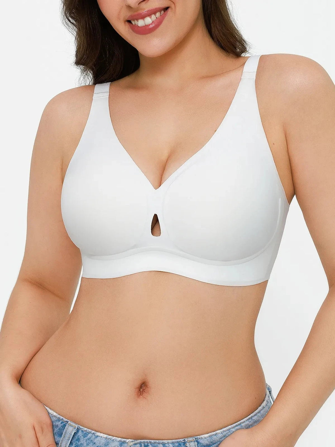 Popilush® White / S Seamless Wireless Jelly Contour Support Bra