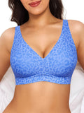 Popilush® Seamless Wireless Jelly Leopard Contour Minimizer Support Bra