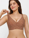Popilush® Seamless Wireless Jelly Leopard Contour Minimizer Support Bra