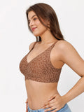 Popilush® Seamless Wireless Jelly Leopard Contour Minimizer Support Bra