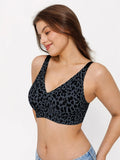 Popilush® Seamless Wireless Jelly Leopard Contour Minimizer Support Bra