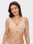 Popilush® Beige / S Seamless Wireless Jelly Leopard Contour Minimizer Support Bra