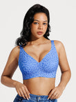Popilush® Blue / S Seamless Wireless Jelly Leopard Contour Minimizer Support Bra