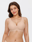 Popilush® Nude / S Seamless Wireless Jelly Leopard Contour Minimizer Support Bra