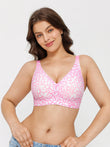 Popilush® Pink / S Seamless Wireless Jelly Leopard Contour Minimizer Support Bra