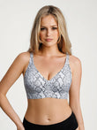 Popilush® Snake Print / S Seamless Wireless Jelly Leopard Contour Minimizer Support Bra