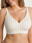 Popilush® White Polka Dot / S Seamless Wireless Jelly Leopard Contour Minimizer Support Bra