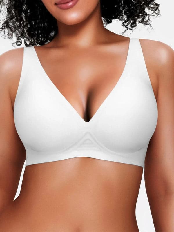 Popilush® White / S Seamless Wireless Jelly Leopard Contour Minimizer Support Bra