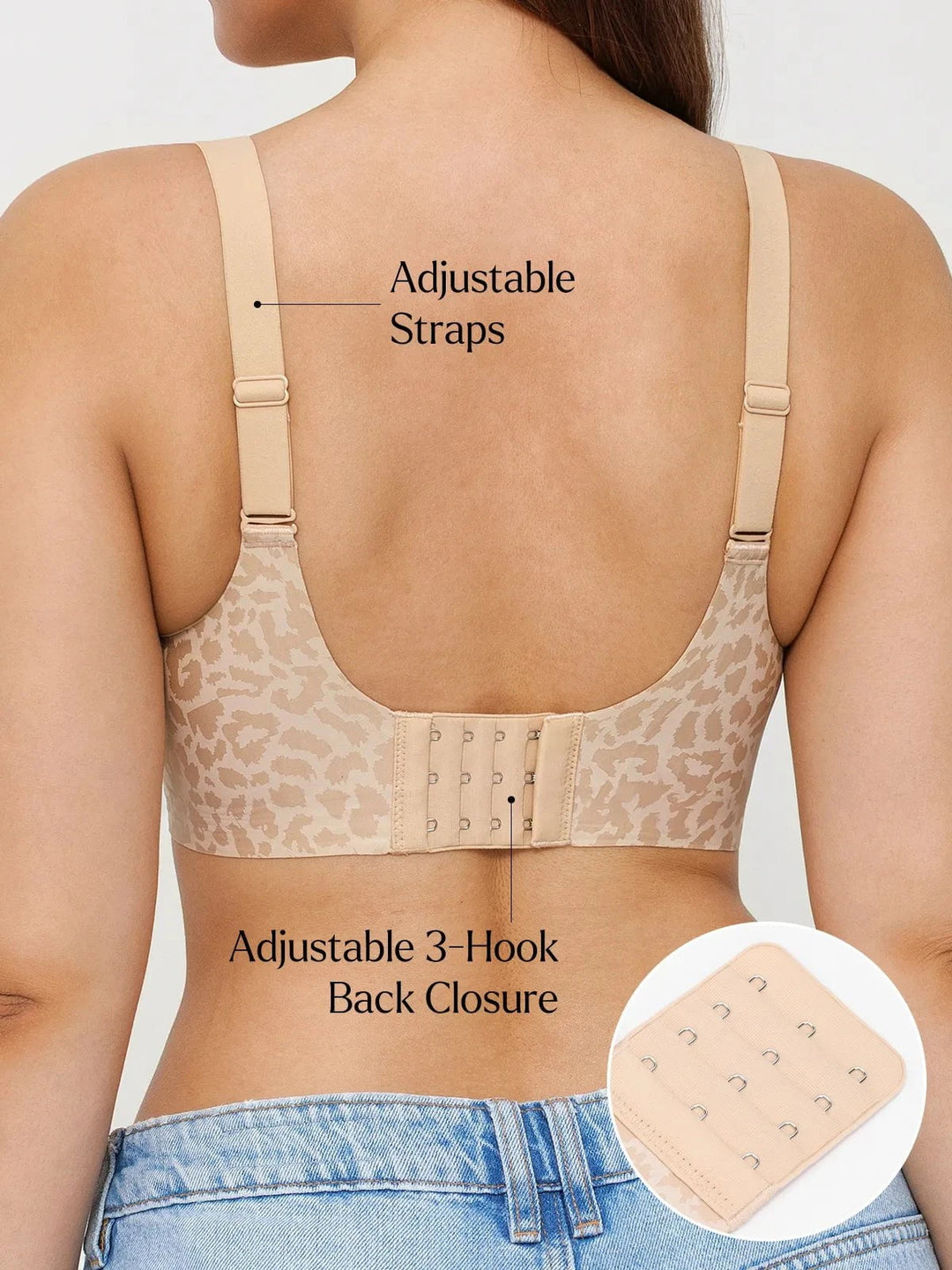 Popilush® Seamless Wireless Jelly Leopard Contour Support Bra