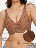 Popilush® Seamless Wireless Jelly Leopard Contour Support Bra