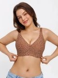 Popilush® Seamless Wireless Leopard Contour Support Bra