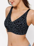 Popilush® Seamless Wireless Leopard Contour Support Bra