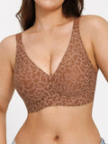 Popilush® Brown / S Seamless Wireless Leopard Contour Support Bra