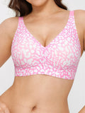 Popilush® Pink / S Seamless Wireless Leopard Contour Support Bra