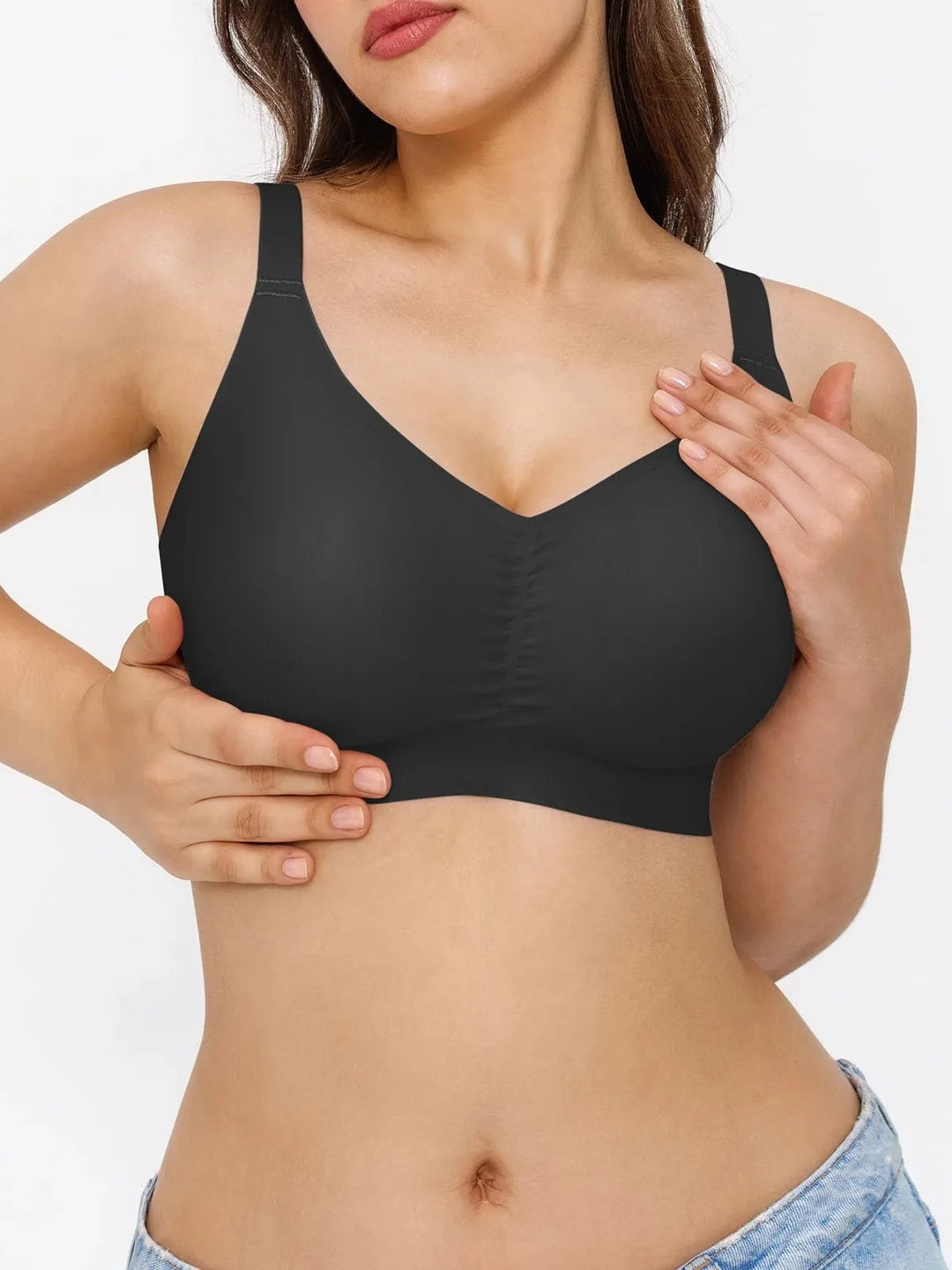 Popilush® Seamless Wireless Ruched Comfort Bra