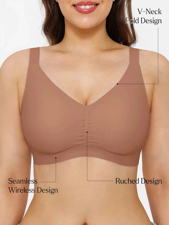 Popilush® Seamless Wireless Ruched Comfort Bra