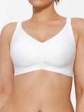 Popilush® White / S Seamless Wireless Ruched Comfort Bra