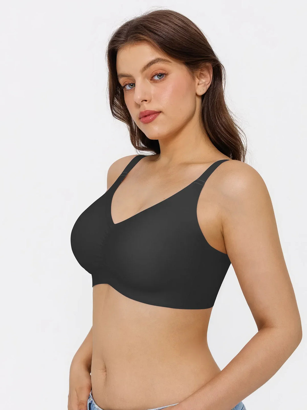 Popilush® Seamless Wireless Ruched Comfort Minimizer Bra