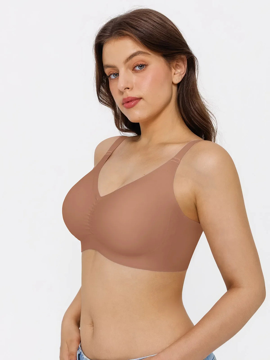 Popilush® Seamless Wireless Ruched Comfort Minimizer Bra